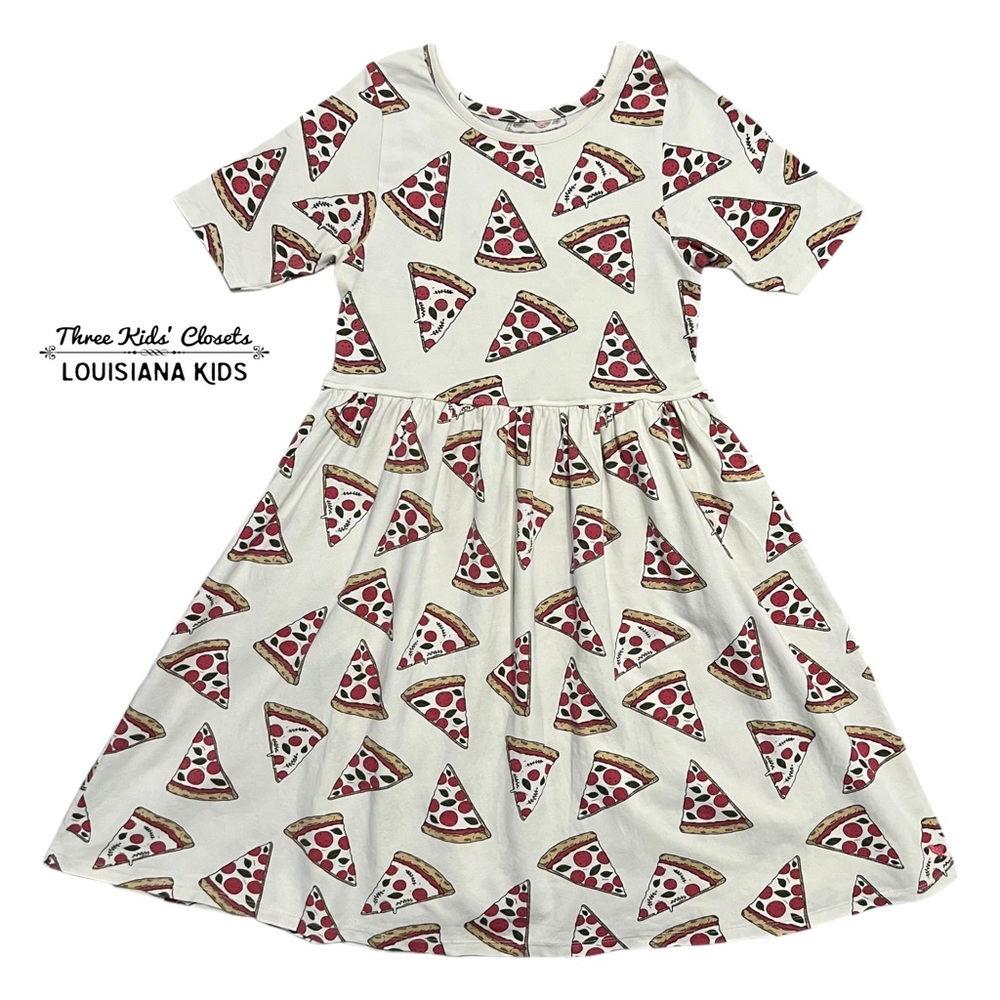 Pink Chicken 10Y Pizza Party Organic Steph Dress
